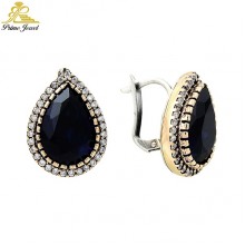 Gümüş Otantik Taşlı Küpe